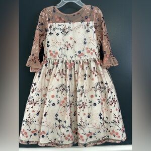 Pippa & Julie Floral Dress - Cream and pink